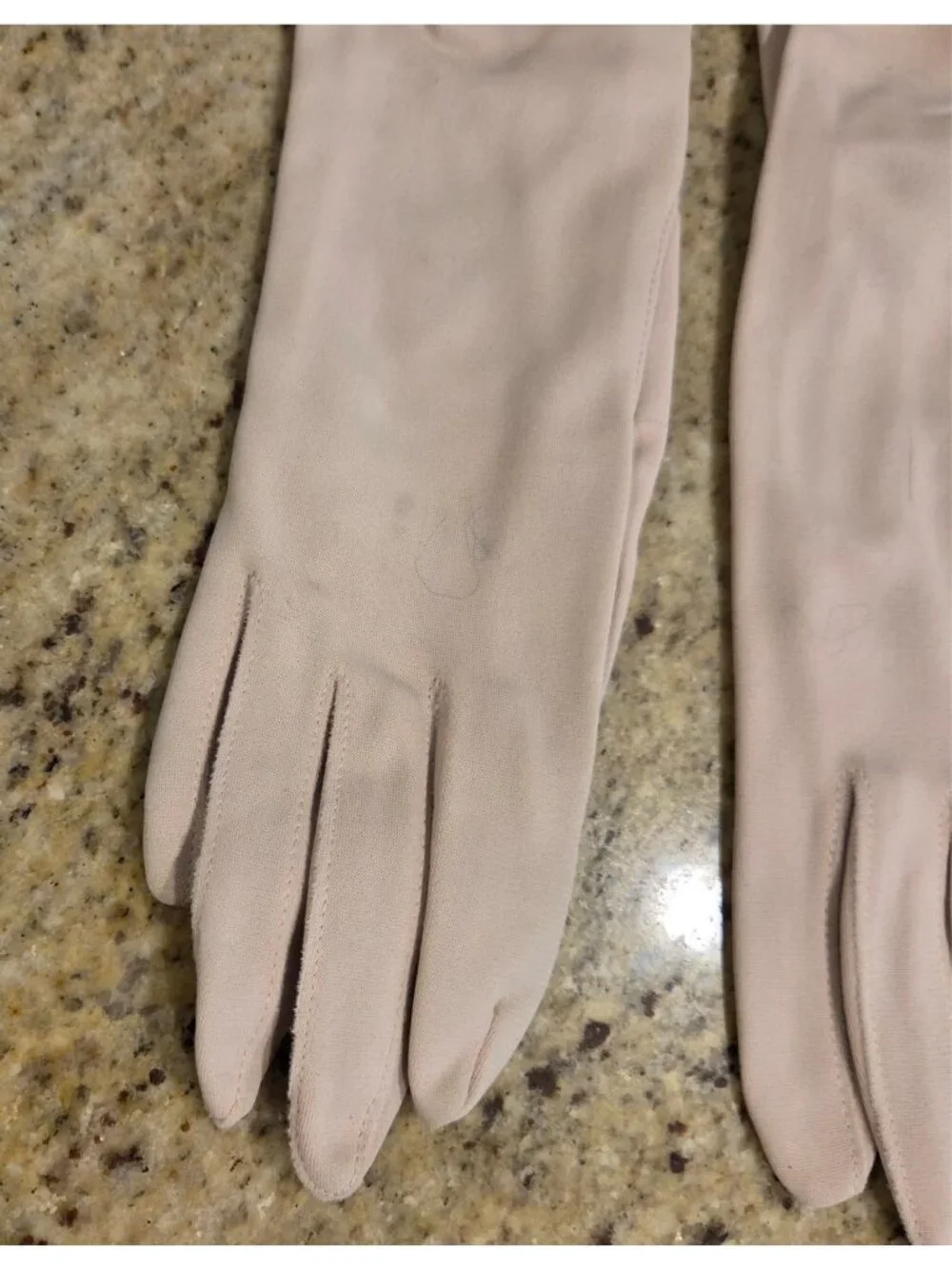 Vintage Womens Size S 6-6.5 Beige Nylon Stretch Formal 16
